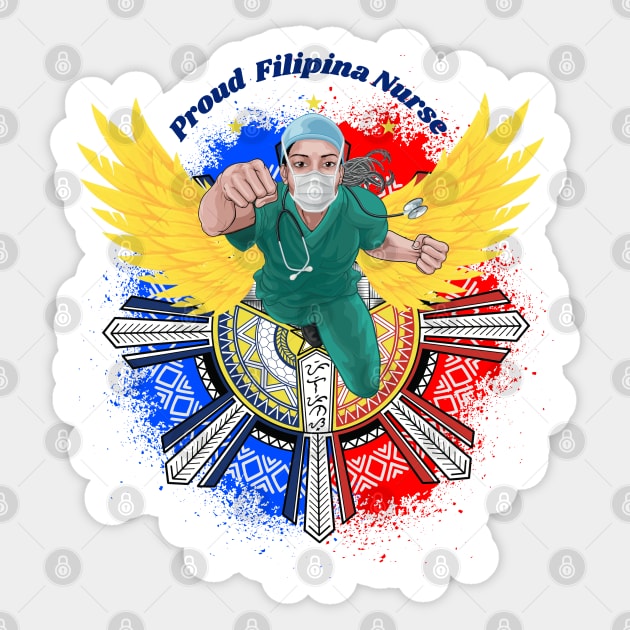 Proud Filipina Nurse / Baybayin word Pilipinas (Philippines) Sticker by Pirma Pinas